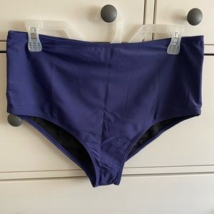 Navy blue high waisted bikini swimsuit bottom, size 14, NWT, Your Best Look